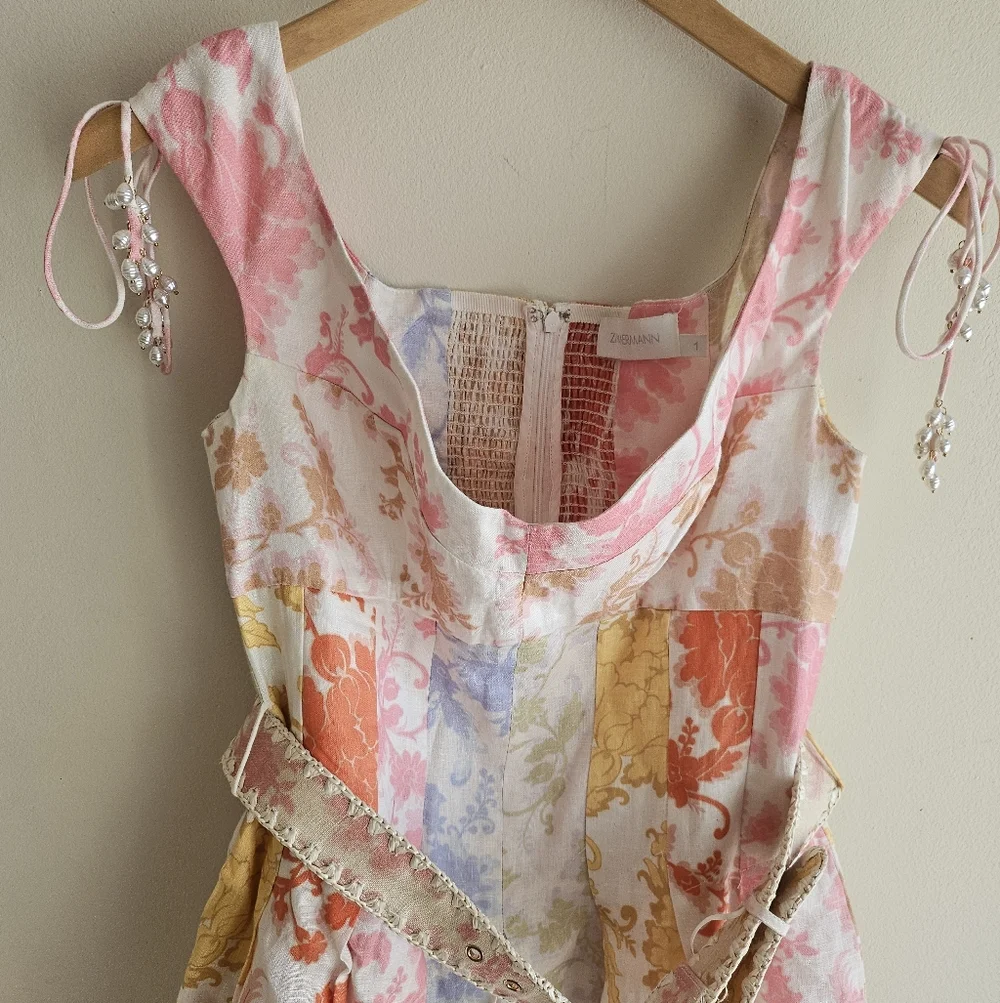 SOLD Zimmermann Postcard Spliced Mini Dress - Picture 4 of 8